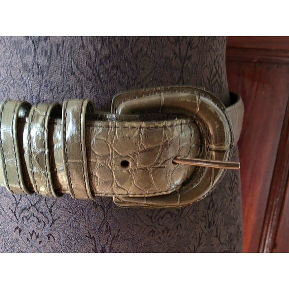 Lejon Alligator Grain Steerhide Leather Belt L Made In USA - Picture 2 of 10